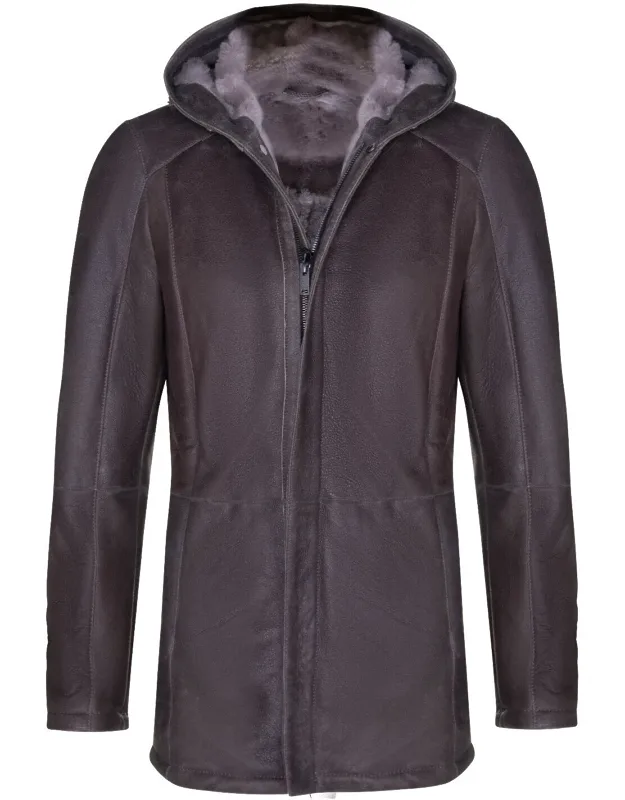 Parka Coat-alafaya With Adjustable Hood And Zipped Pockets