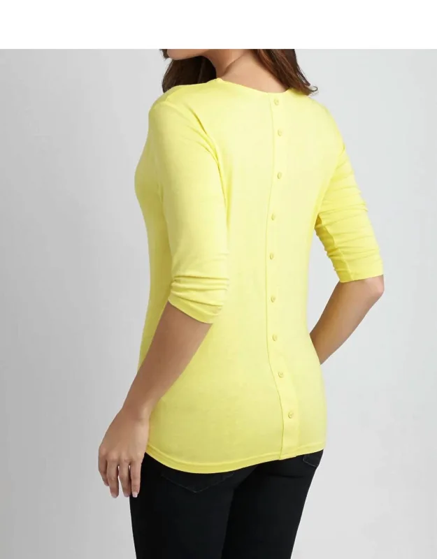 Button-back Scoop Neck Top