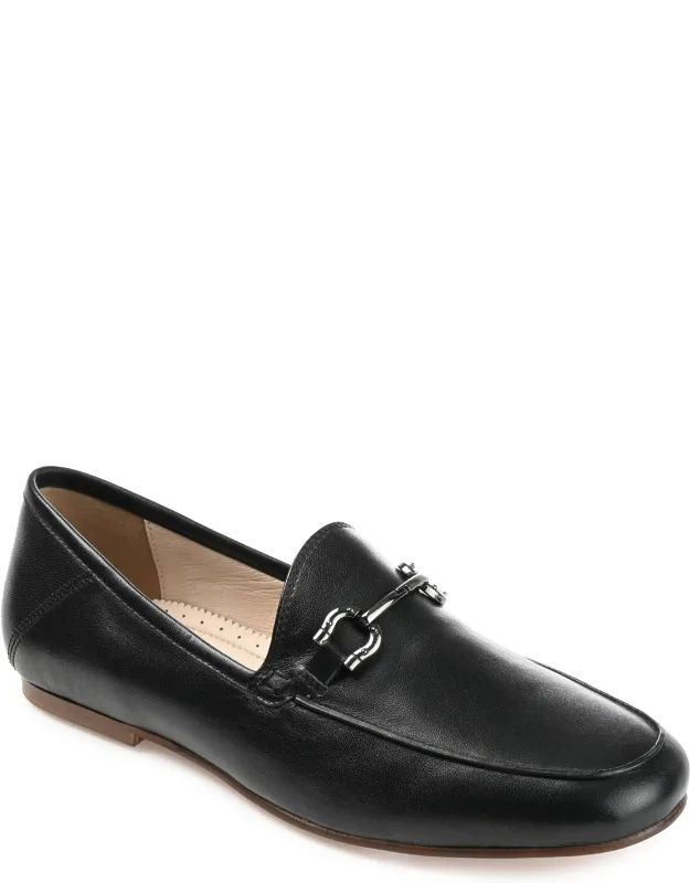 Genuine Leather Loafer Round Toe Slip On Flats