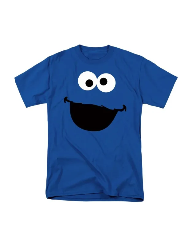 Sesame Street Cookie Monster Face Short Sleeve Adult Tee