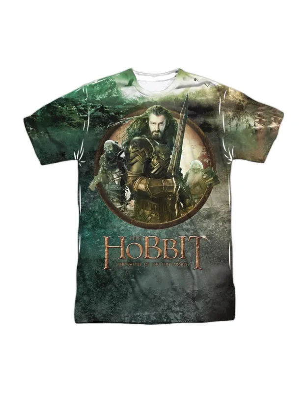 Hobbit Dwarves Vs Azog Short Sleeve Poly Crew Tee