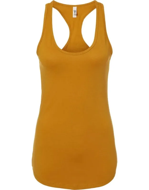 Next Level Ideal Racerback Tank With Curved Hem And Tear Away Label
