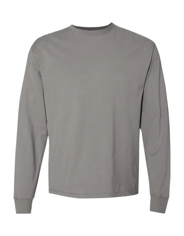 Comfortwash Long Sleeve T-shirt, 100% Ringspun Cotton, Double-needle Coverstitched