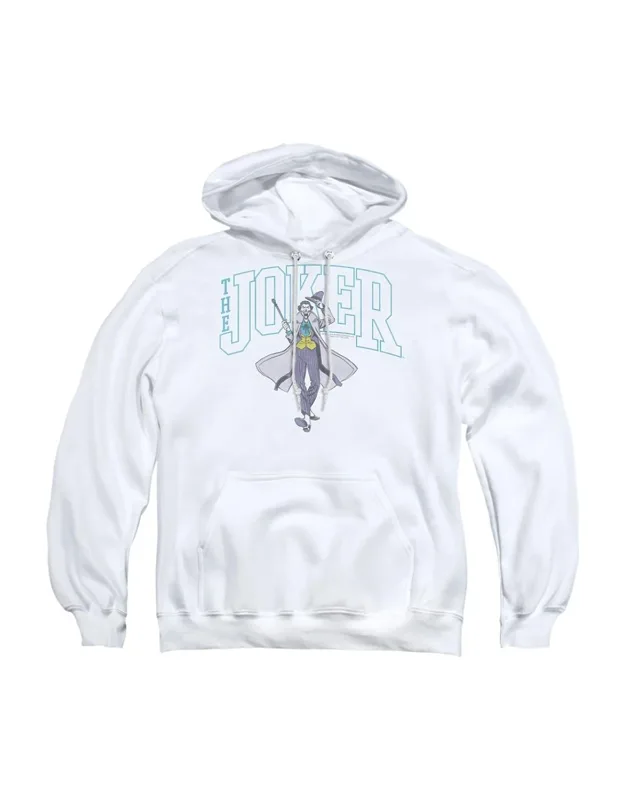 Batman Joker Varsity On White Adult Pull Over Hoodie - Stylish Everyday Wear