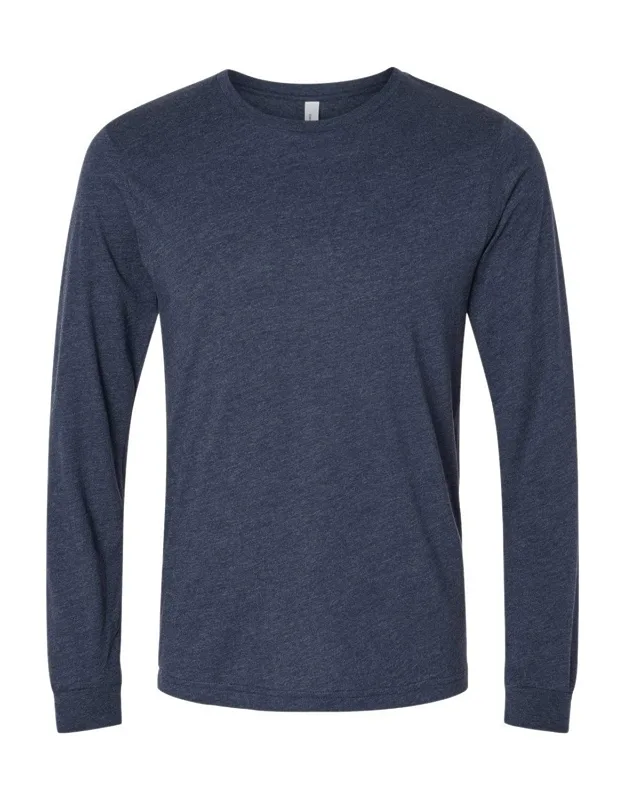 Heather Cvc Long Sleeve Tee, 4.2 Oz., 52/48 Airlume Combed And Ringspun Cotton/polyester