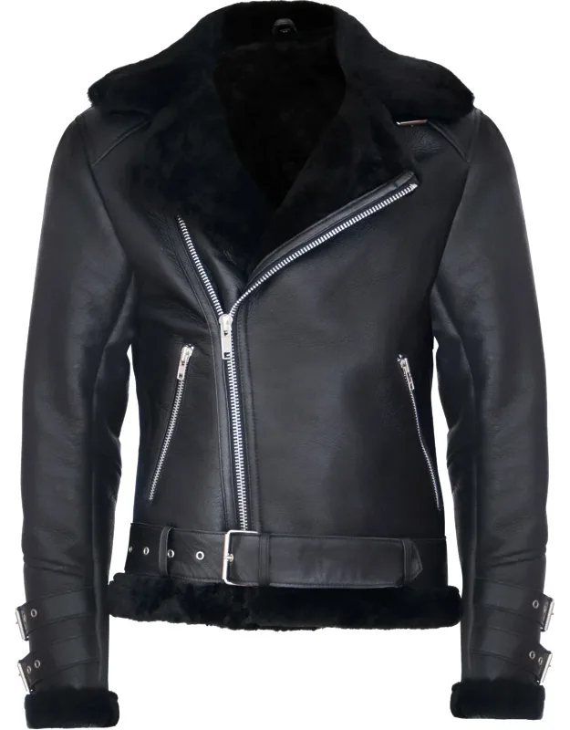 Edmonton Biker Jacket With Adjustable Waist And Cuffs