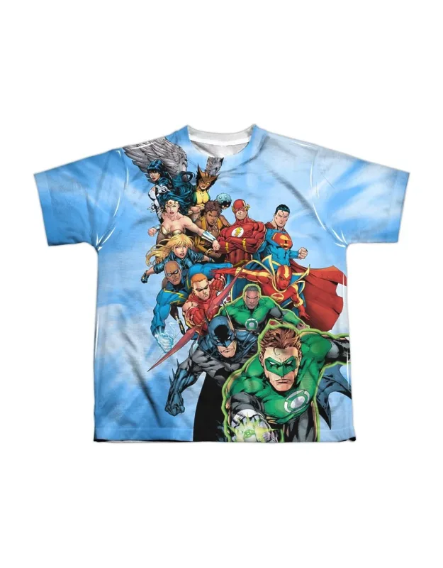 Justice League Of America Heroes Unite Short Sleeve Tee - Stylish For Everyday Wear, 100% Polyester