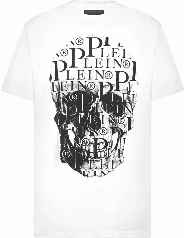 T-shirt Round Neck Ss Print With Brand Plaque And Two Needle Stitching Hems.