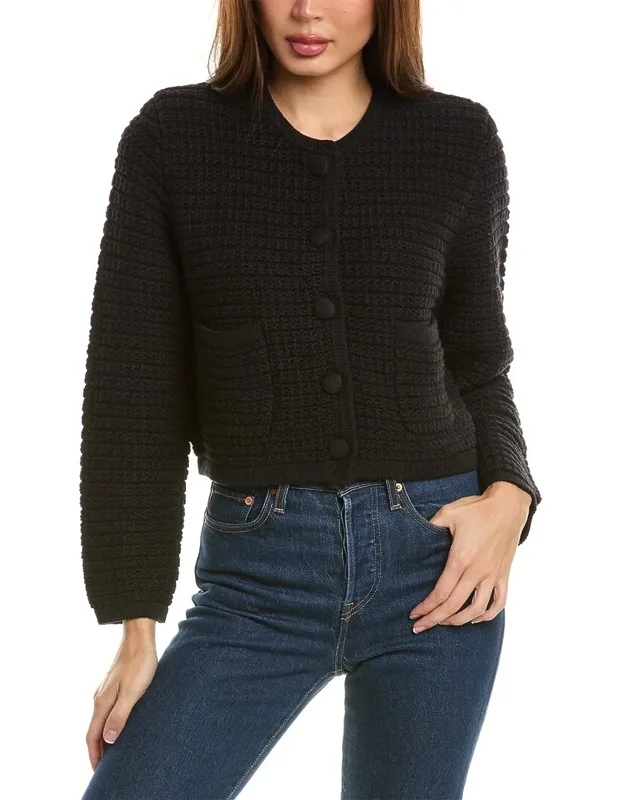 Chunky Textured Button Cashmere-blend Cardigan