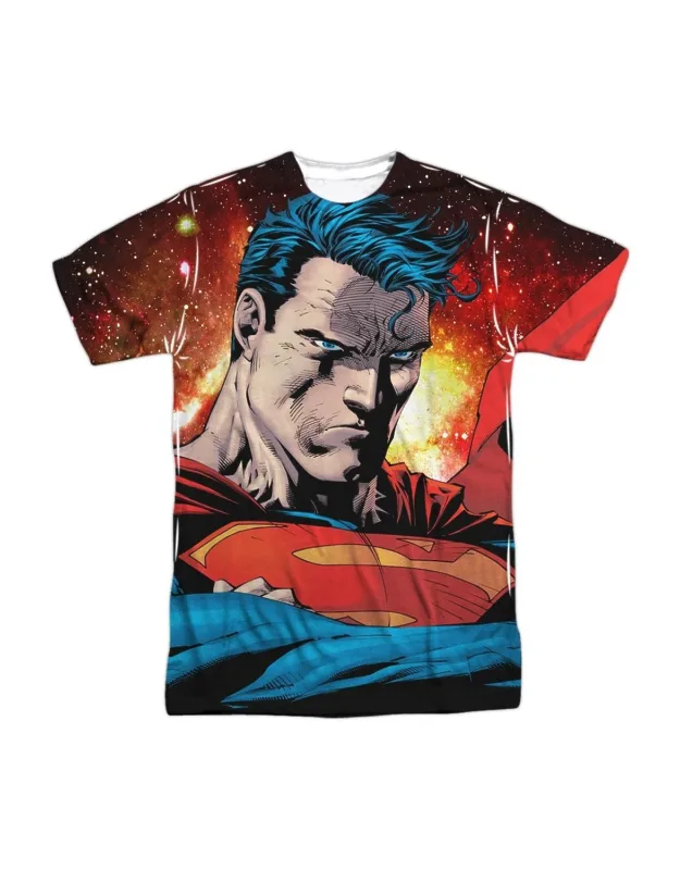 Superman Determination Short Sleeve Poly Crew Tee - Stylish For Everyday Wear, 100% Officially Licensed