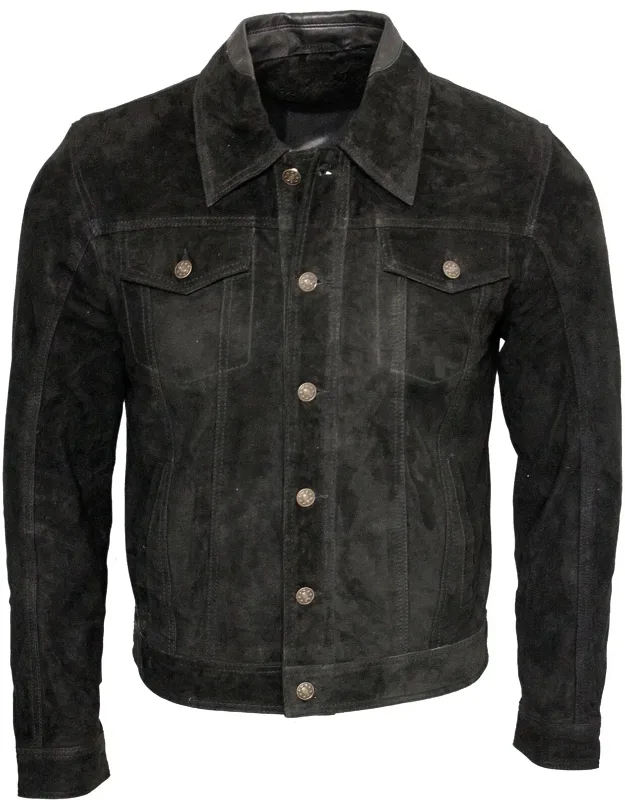 Trucker Classic Suede Leather Shirt Jacket