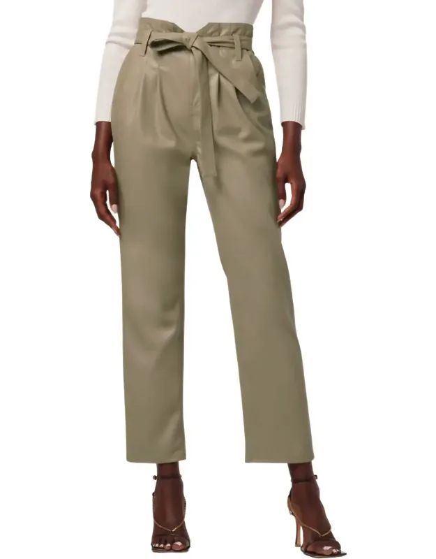 High Rise Paper Bag Ankle Pants