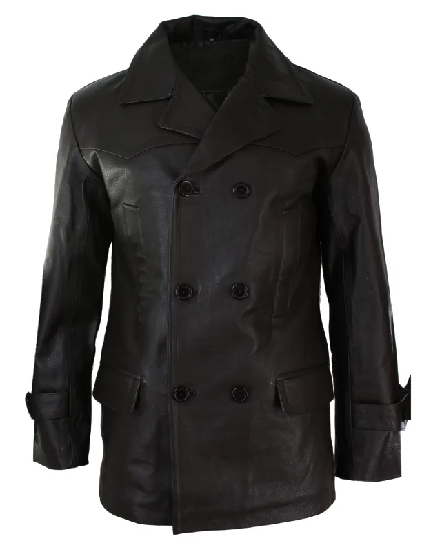 3/4 Double Breasted Leather Jacket