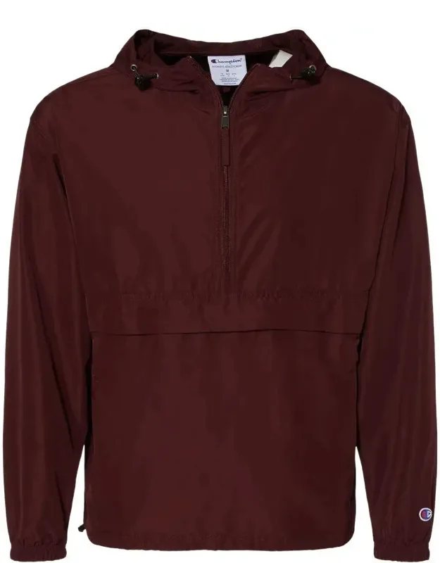 Packable Quarter-zip Jacket - Wind- And Water-resistant, Adjustable Waist Drawcord