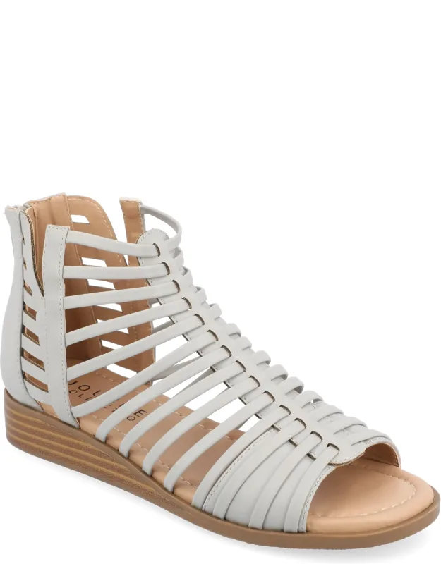 Delilah Sandal With Cushioned Insole And Back Zip Entry