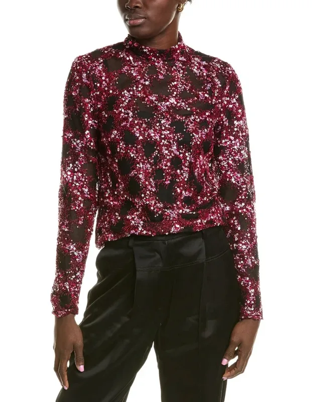Sequin Turtleneck Pullover