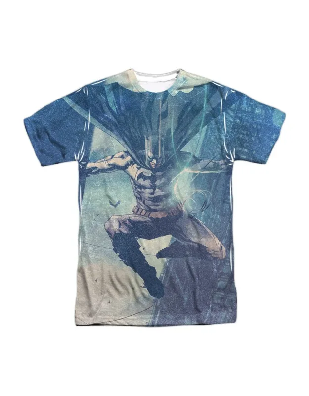 _batman Skyscrapers Short Sleeve Poly Crew Tee / T-shirt Stylish Easy Wear_