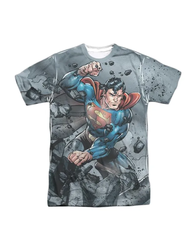 Superman Vs Doomsday Short Sleeve Crew Tee - 100% Polyester, Stylish Design