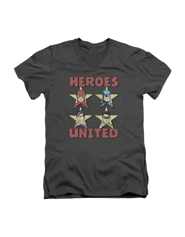 Justice League Of America United Stars V Neck Premium Cotton T-shirt