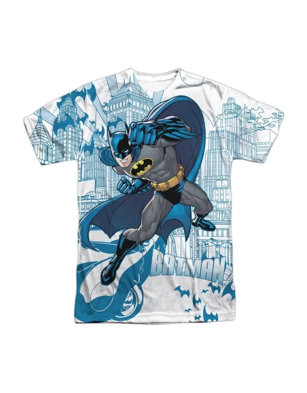 Batman Skyline All Over Short Sleeve Crew Tee