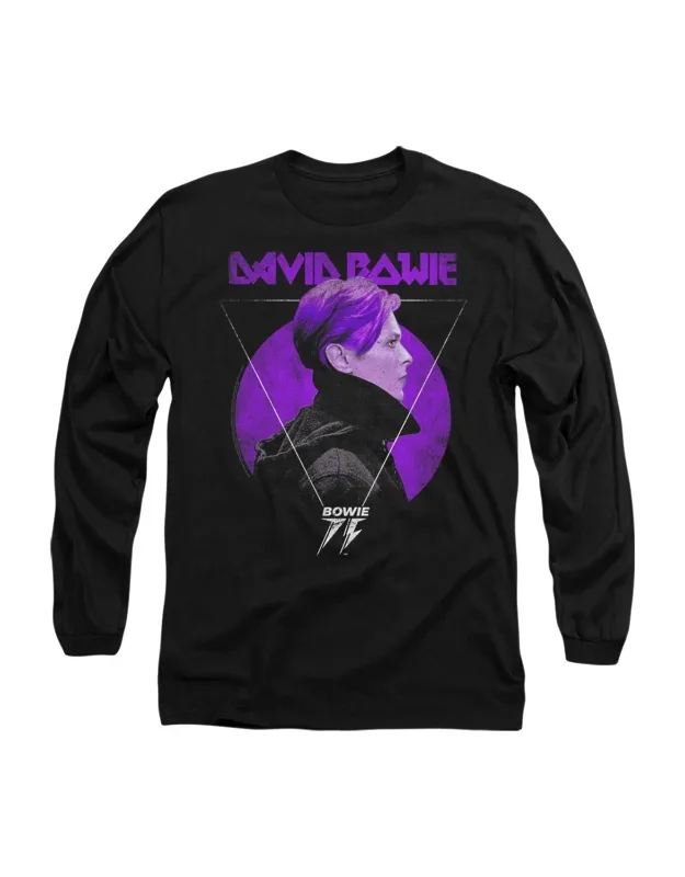 David Bowie Side Profile 75 Logo Long Sleeve Tee