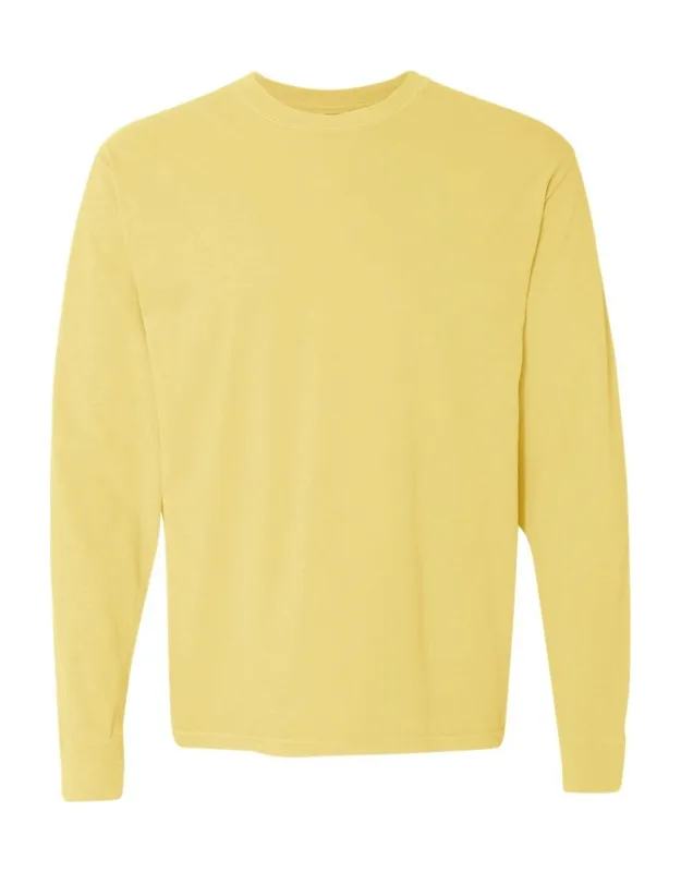 Garment-dyed Heavyweight Long Sleeve T-shirt With Relaxed Fit And Rib Cuffs