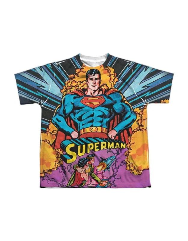 Superman Blast Off Short Sleeve Poly Crew Tee - Stylish For Everyday Wear