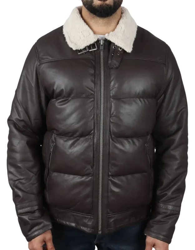 Puffer Quilted Aviator Bomber Jacket