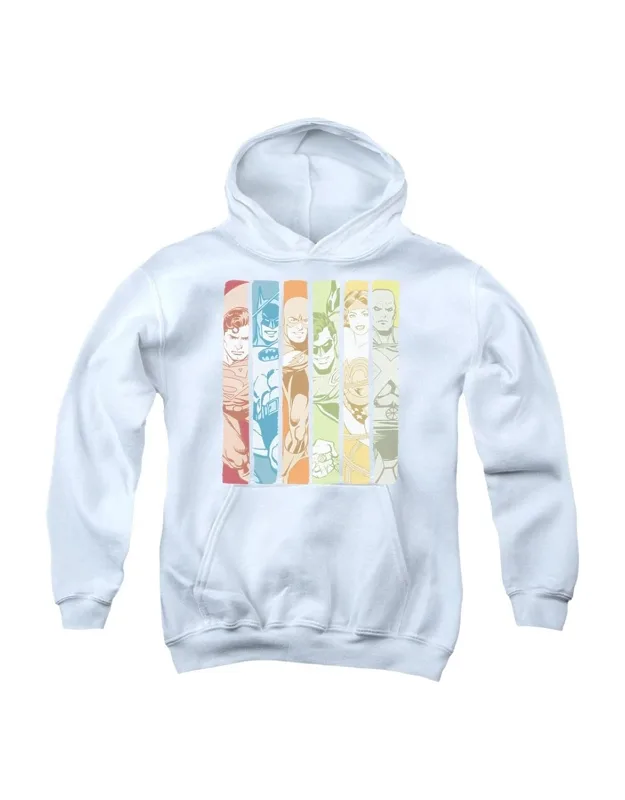 Dc Comics Justice League Columns Youth Pull Over Hoodie - Stylish And Great For Everyday Wear