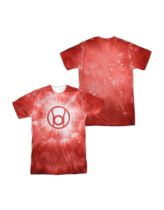 Green Lantern Red Energy (front/back Print) Short Sleeve Crew Tee - 100% Polyester, Stylish Design