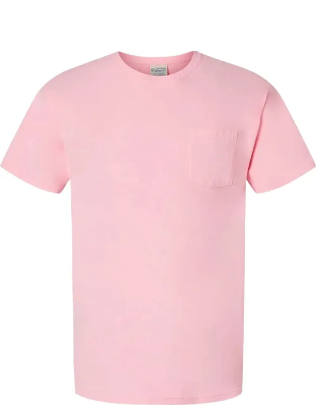 Comfortwash Pocket T-shirt With Reinforced Chest Pocket And Set-in Ribbed Collar
