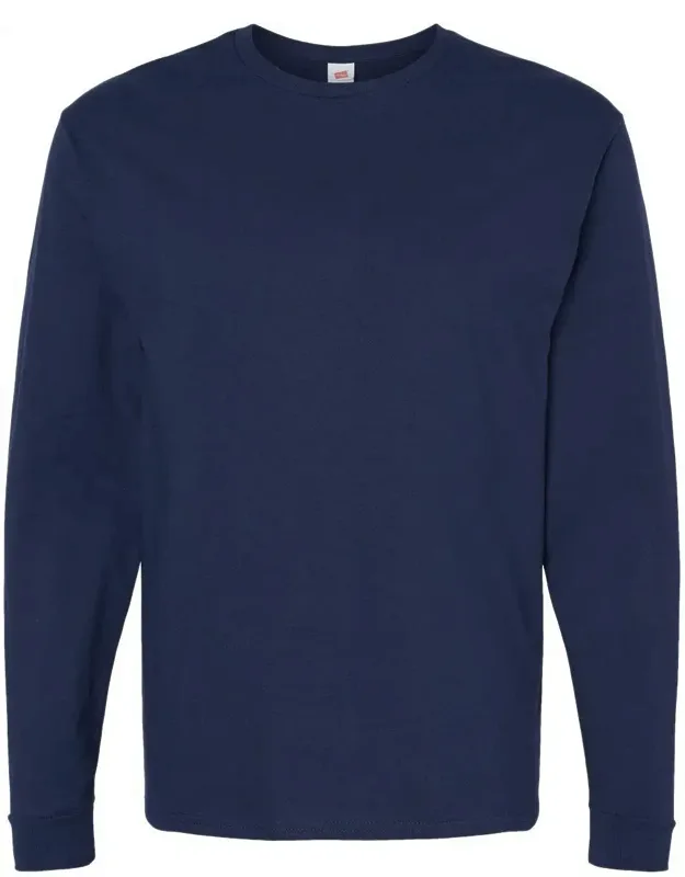 Essential-t Long Sleeve T-shirt With Ribbed Cuffs And Double-needle Hem