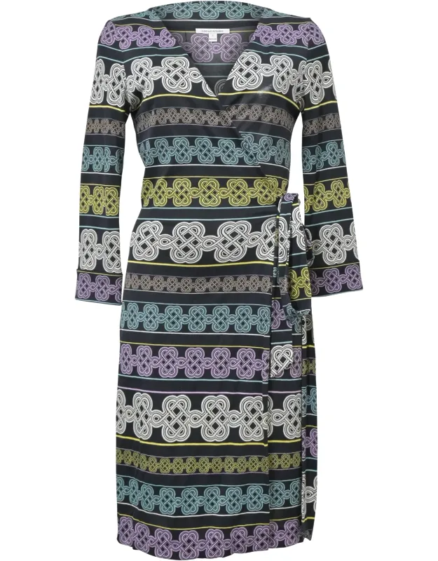 Knot Print Wrap Dress
