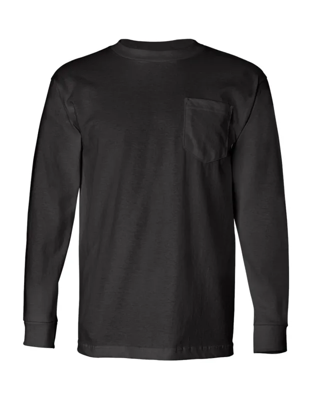 Usa-made Long Sleeve T-shirt With A Pocket