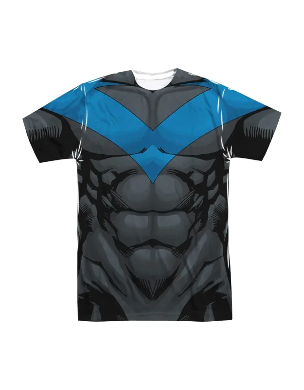 Batman Nightwing Blue Uniform Short Sleeve Poly Crew Tee - Stylish Everyday Wear