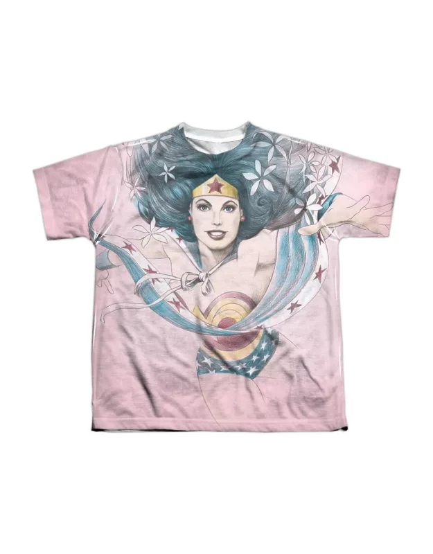 Justice League Of America Sketched Short Sleeve Poly Crew Tee - Stylish For Everyday Wear
