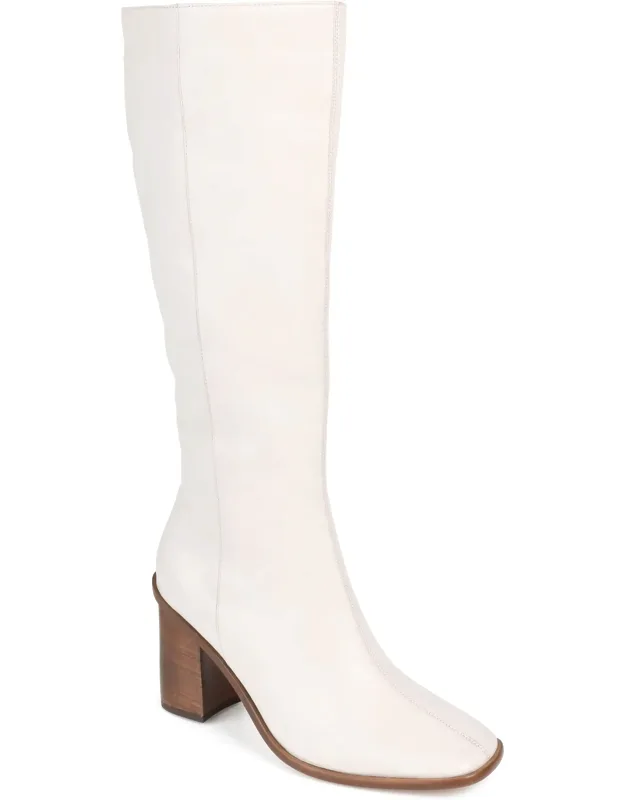 Signature Genuine Leather Tamori Square Toe Inside Zip Knee High Boots