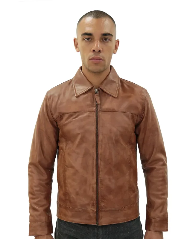 Leather Harrington Jacket