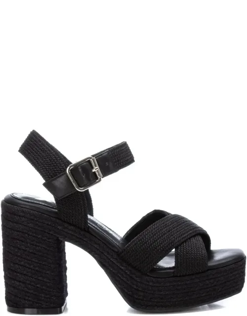 Heeled Jute Platform Sandals