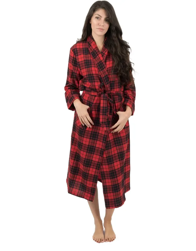 Christmas Flannel Robe With 100% Cotton Material And Pockets