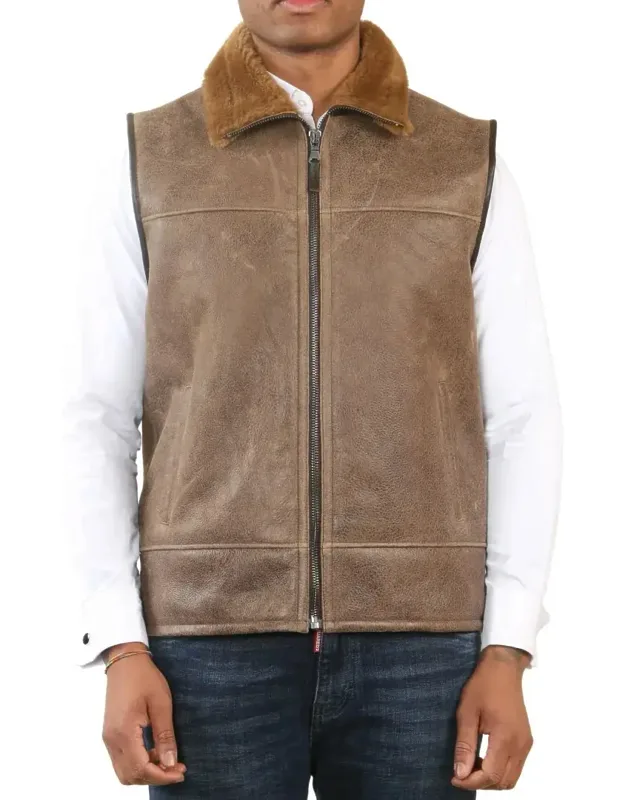 Aviator Shearling Sheepskin Vest
