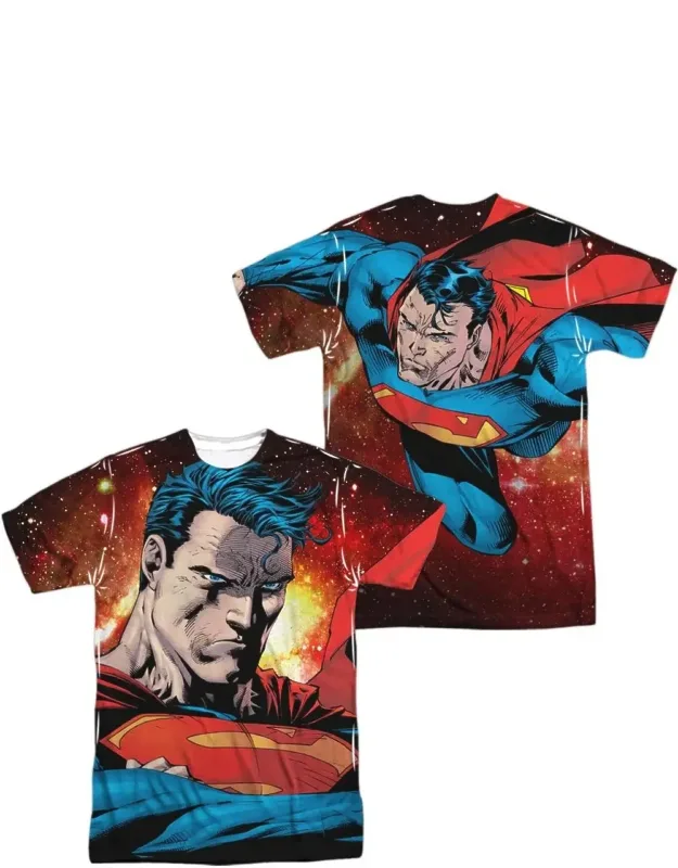 Superman Determination (front/back Print) Short Sleeve Poly Crew Tee - Stylish Everyday Wear, 100% Officially Licensed