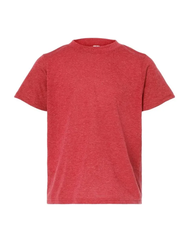 Tultex Youth Poly-rich T-shirt With Ribbed Collar And Double Needle Stitching