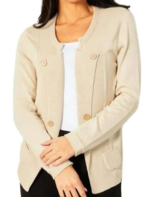 Buttoned Lapel Cardigan