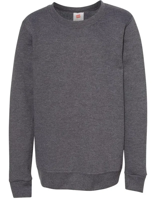 Ecosmart Youth Crewneck Sweatshirt With Low-pill Fleece And Double-needle Stitched Neckline