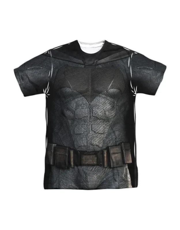 Justice League Movie Batman Uniform Short Sleeve Adult Poly Crew Tee Stylish Easy Everyday Wear