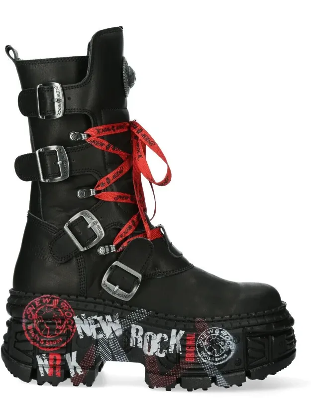 Mid Calf Punk Leather Boots