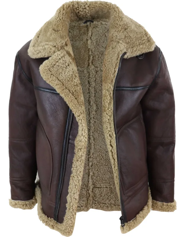 Aviator Shearling Sheepskin Bomber Jacket