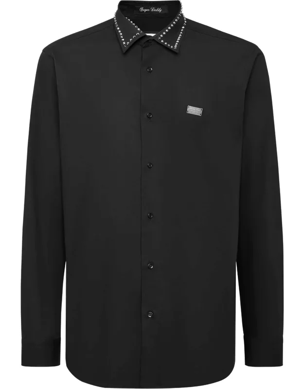 Sugar Daddy Cut Long Sleeve Shirt With Studs