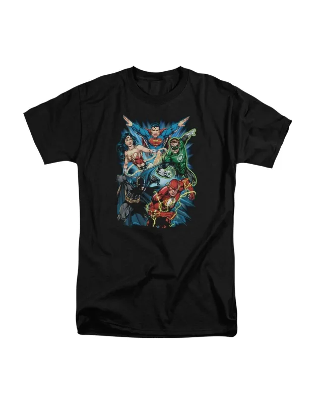 Justice League Of America Jl Assemble Short Sleeve Tee 100% Cotton